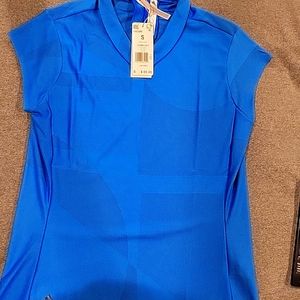 NWT Adidas blue golf polo